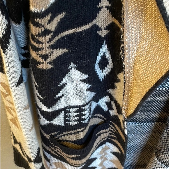 Maurices Black and Beige Christmas Patterned Cardigan Sweater - Picture 4 of 4